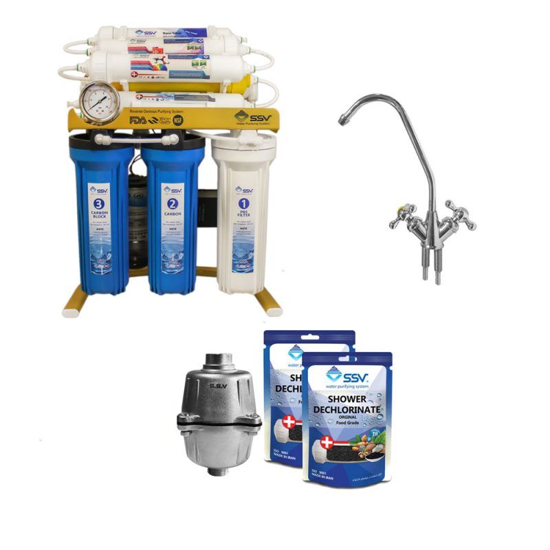 تصفیه آب خانگی – BlueMaxGold 2WX900 به همراه دوش فلزی و شارژ
