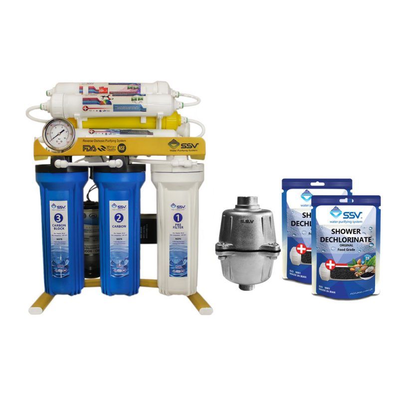 تصفیه آب خانگی – BlueMaxGold X800 به همراه دوش فلزی و شارژ